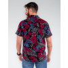 Camisa Atacado Florida Manga Curta Masculina Revanche Botsuana Preto Costas