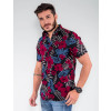 Camisa Atacado Florida Manga Curta Masculina Revanche Botsuana Preto Lado