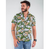 Camisa Atacado Florida Manga Curta Masculina Revanche Botsuana Verde Lado