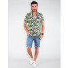 Camisa Atacado Florida Manga Curta Masculina Revanche Botsuana Verde Look