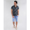 Camisa Atacado Florida Masculina Revanche Achille Preto Look