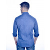 Camisa Atacado Manga Longa de Micro Estampas Masculino Revanche Monza Azul Costas