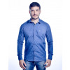 Camisa Atacado Manga Longa de Micro Estampas Masculino Revanche Monza Azul Frente