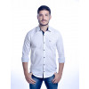 Camisa Atacado Manga Longa de Micro Estampas Masculino Revanche Monza Branca Frente