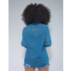 Camisa Jeans Atacado Oversized Feminina Revanche Ivonne Azul Costas