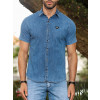 Camisa Jeans Com Elastano Atacado Masculina Revanche Satun