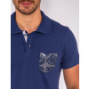 Camisa Polo Atacado Bolso Estampado Masculina Revanche Dodoma Azul Detalhe