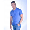 Camisa Polo Atacado com Microestampas de Passaro Masculino Revanche Vogel Azul Royal Frente