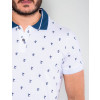 Camisa Polo Atacado Estampada Masculina Revanche Coqueiros Branco Detalhe