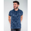 Camisa Polo Atacado Estampada Masculina Revanche Jamaica Azul Marinho Frente