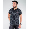 Camisa Polo Atacado Estampada Masculina Revanche Jamaica Preto Frente