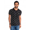 Camisa Polo Atacado Estampada Masculina Revanche Skull Preta Frente