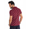 Camisa Polo Atacado Estampada Masculina Revanche Skull Vinho Costas