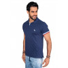 Camisa Polo Atacado Microestampa Masculina Revanche Triangulo Azul Marinho Lateral