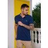 Camisa Polo Básica de Piquet Com Elastano Atacado Masculino Revanche Medford Azul Marinho