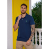 Camisa Polo Básica de Piquet Com Elastano Atacado Masculino Revanche Medford Azul Marinho