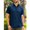 Camisa Viscose Atacado Masculina Revanche Portel Azul Marinho