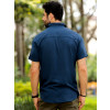 Camisa Viscose Atacado Masculina Revanche Portel Azul Marinho