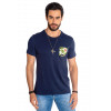 Camiseta Atacado Bolso Camuflado Masculina Revanche War Azul Marinho Frente