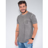 Camiseta Atacado c/ Bolso Masculina Revanche Lituânia Cinza Frente