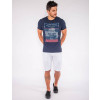 Camiseta Atacado c/ Estampa Masculina Revanche First Level Azul Marinho Look