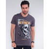 Camiseta Atacado Caveira Masculina Revanche Faso Cinza Frente