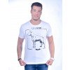 Camiseta Atacado com Estampa Masculino Revanche Hund  BRANCO Frente