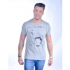 Camiseta Atacado com Estampa Masculino Revanche Hund Mescla Frente
