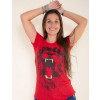 Camiseta Atacado Estampa Feminina Revanche Savage Vermelho Detalhe