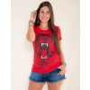 Camiseta Atacado Estampa Feminina Revanche Savage Vermelho Frente