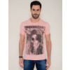 Camiseta Atacado Estampa Silk Masculina Woman Zombie Rosa Claro Frente