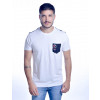 Camiseta Atacado Estampada com Bolso Masculino Revanche Milano Branco Frente