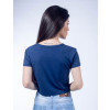 Camiseta Atacado Estampada Cropped Feminina Revanche Italien Azul Marinho Costas