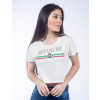 Camiseta Atacado Estampada Cropped Feminina Revanche Italien Off-White Frente