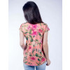 Camiseta Atacado Estampada Floral e com Estampa Feminina Revanche Jewel Coral Cosas