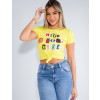 Camiseta Atacado Feminina Revanche Brunnet Amarelo