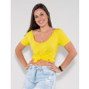 Camiseta Atacado Feminina Revanche Fabienne Amarelo Frente