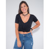 Camiseta Atacado Feminina Revanche Ivonna Preto Frente