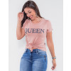Camiseta Atacado Feminina Revanche Queen Rosa Frente
