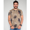 Camiseta Atacado Floral Masculina Revanche Egito Bege Frente