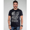 Camiseta Atacado Gavião Masculina Revanche Argélia Preto Frente