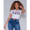 Camiseta Atacado Girl Power Feminina Revanche Therese Branco Frente