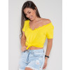 Camiseta Atacado Gola V Feminina Revanche Ellinor Amarelo Lado