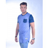 Camiseta Atacado Longline com Bolso Masculino Revanche Freetown Azul Royal Padrão Lateral