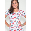 Camiseta Atacado Manga Curta Feminino Revanche Strawbercat Branco Zoom