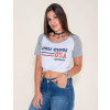 Camiseta Atacado Manga Mescla Feminina Revanche Girls Clube Branca Frente