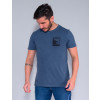 Camiseta Atacado Masculina Revanche Ari Azul Marinho Detalhe Frente