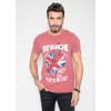 Camiseta Atacado Masculina Revanche Hard Music Rosa Frente