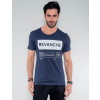 Camiseta Atacado Masculina Revanche Israel  Azul Marinho Frente