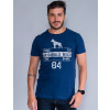 Camiseta Atacado Masculina Revanche Pietro Azul Marinho Detalhe Frente